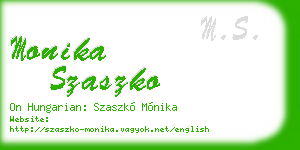 monika szaszko business card